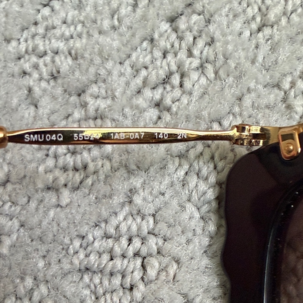 Miu Miu Black Sunglasses with Gold Bridge and Gradient Lenses - Picture 6 of 6